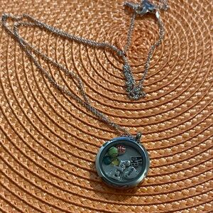 Origami Owl Necklace “ Dream”Silver Locket Necklace with Charms